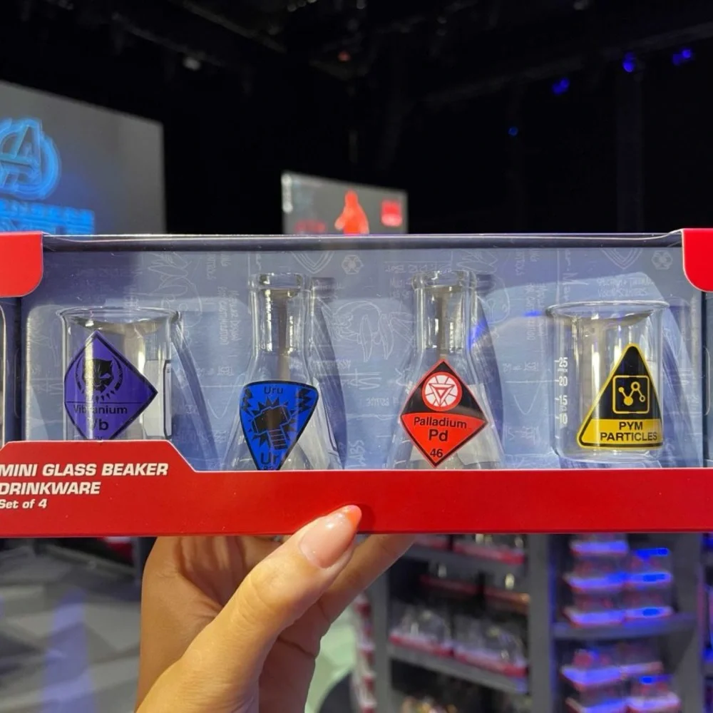 Avengers Marvel Beaker Shot Glass Set Vibranium Uru Palladium Pym Particles